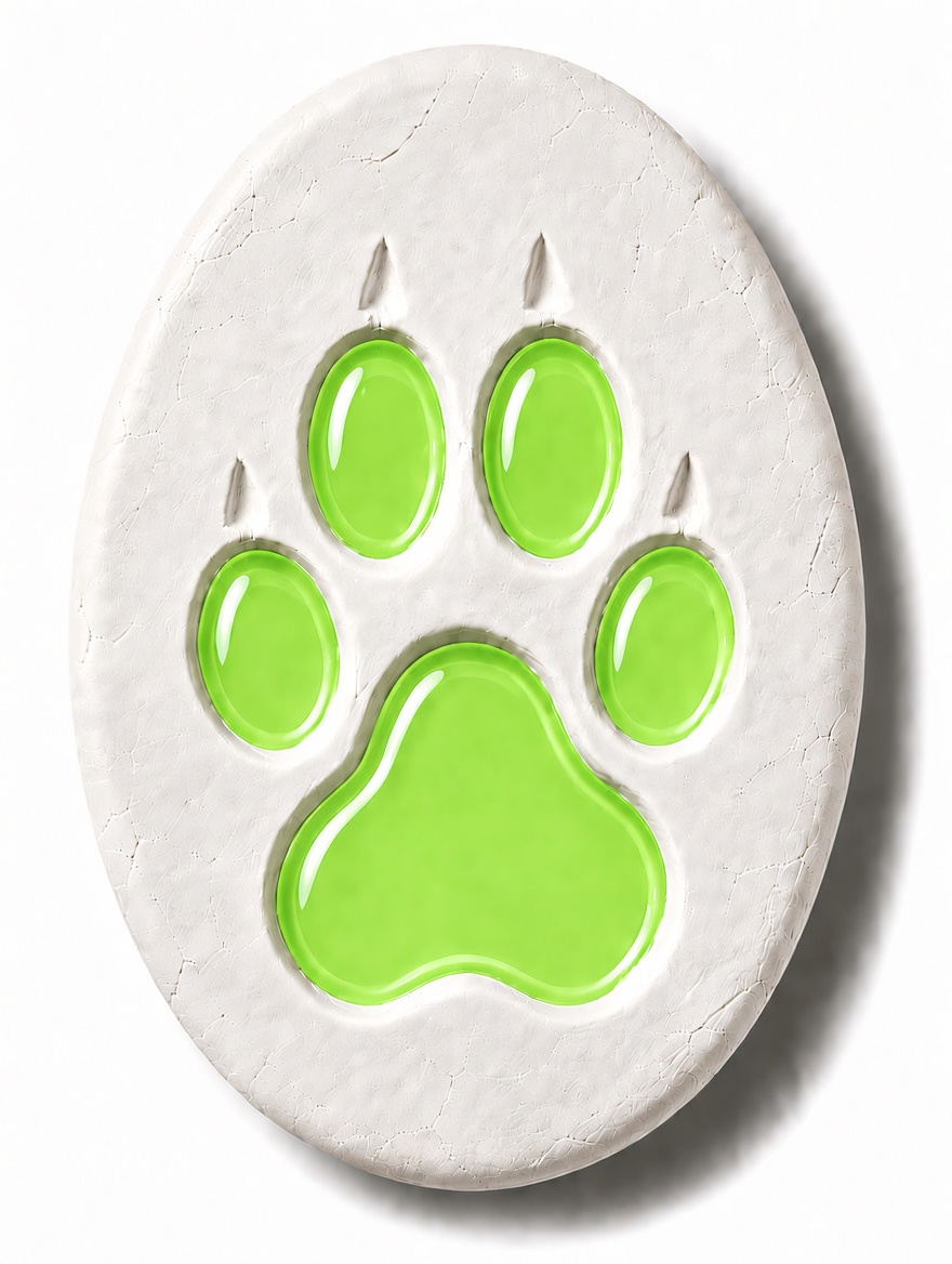 White Paw Print with Resin